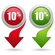 10 percent button with arrow