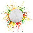 Photo: colorful splash with sport ball colorful splash with sport ball