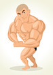 Caricature illustration of a bodybuilder