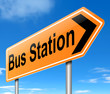 Bus station sign.