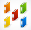 Set of colorful ring binders