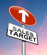 Illustration: Sales target concept. Sales target concept.