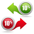 10 percent button with arrow