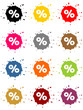 Vektor: Bunte Kleckse als Buttons mit Prozentzeichen Bunte Kleckse als Buttons mit Prozentzeichen