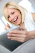 Cheerful girl with winning expression