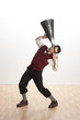 Man shouting through megaphone