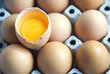 Yolk in egg shell.