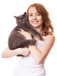 Foto: woman with a cat woman with a cat