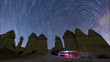 time lapse cave house with star trials at cappadocia Turkey