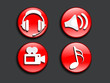abstract glossy music icons