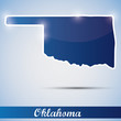 shiny icon in form of Oklahoma state, USA