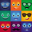 Vector: Set with cartoon funny monsters Set with cartoon funny monsters