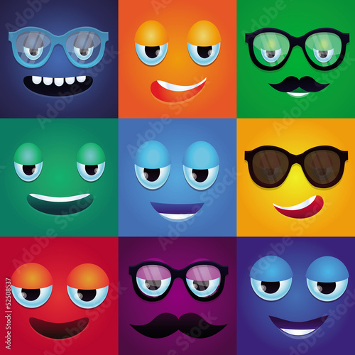 Vector: Set with cartoon funny monsters Set with cartoon funny monsters