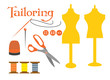 Set of sewing tools icons