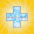 Abstract background for sample text with burst in cross space.