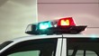 Active emergency lights police car