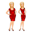 Fat and thin woman