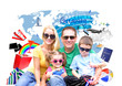 Photo: Family Vacation Trip with Icon on White Family Vacation Trip with Icon on White