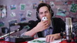 Lazy sport event commentator boring game
