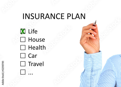 Photo: Insurance plan. Insurance plan.