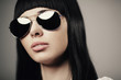 beautiful brunette with sunglasses