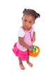 African Asian girl holding chocolate ester egg