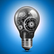 Vector: Light bulb with gears Light bulb with gears