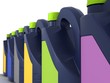 Jerrycans with car engine oil - isolated