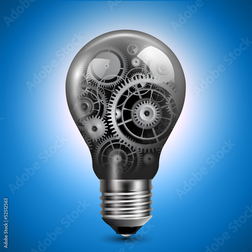 Vector: Light bulb with gears Light bulb with gears