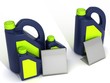Jerrycans with car engine oil - isolated