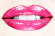 Beautiful female lips macro. Shallow depth of field.