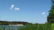 River and sky . Landscape. Time lapse