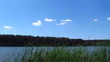 River and sky with clouds . Landscape. Time lapse