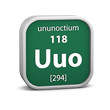 Ununoctium material sign