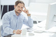 Handsome Businessman working at his desk
