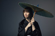 beautiful girl with japan umbrella