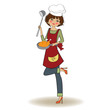 Vector: woman cooking woman cooking