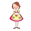 Vector: girl with birthday cake girl with birthday cake