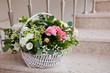 flowers composition on wedding ceremony