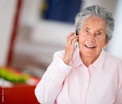 Photo: Elder woman on the phone Elder woman on the phone