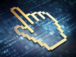 Advertising concept: Golden Mouse Cursor on digital background