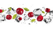 Ice fruit on white background