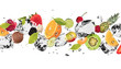 Ice fruit on white background