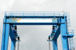 Blue dock for boats
