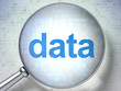 Data concept: Data with optical glass
