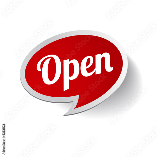 Vector: Open Sign - Illustration of red sign Open Sign - Illustration of red sign