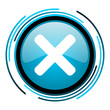 cancel blue circle glossy icon