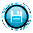 disk blue circle glossy icon