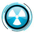 radiation blue circle glossy icon