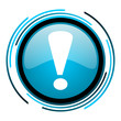 exclamation sign blue circle glossy icon